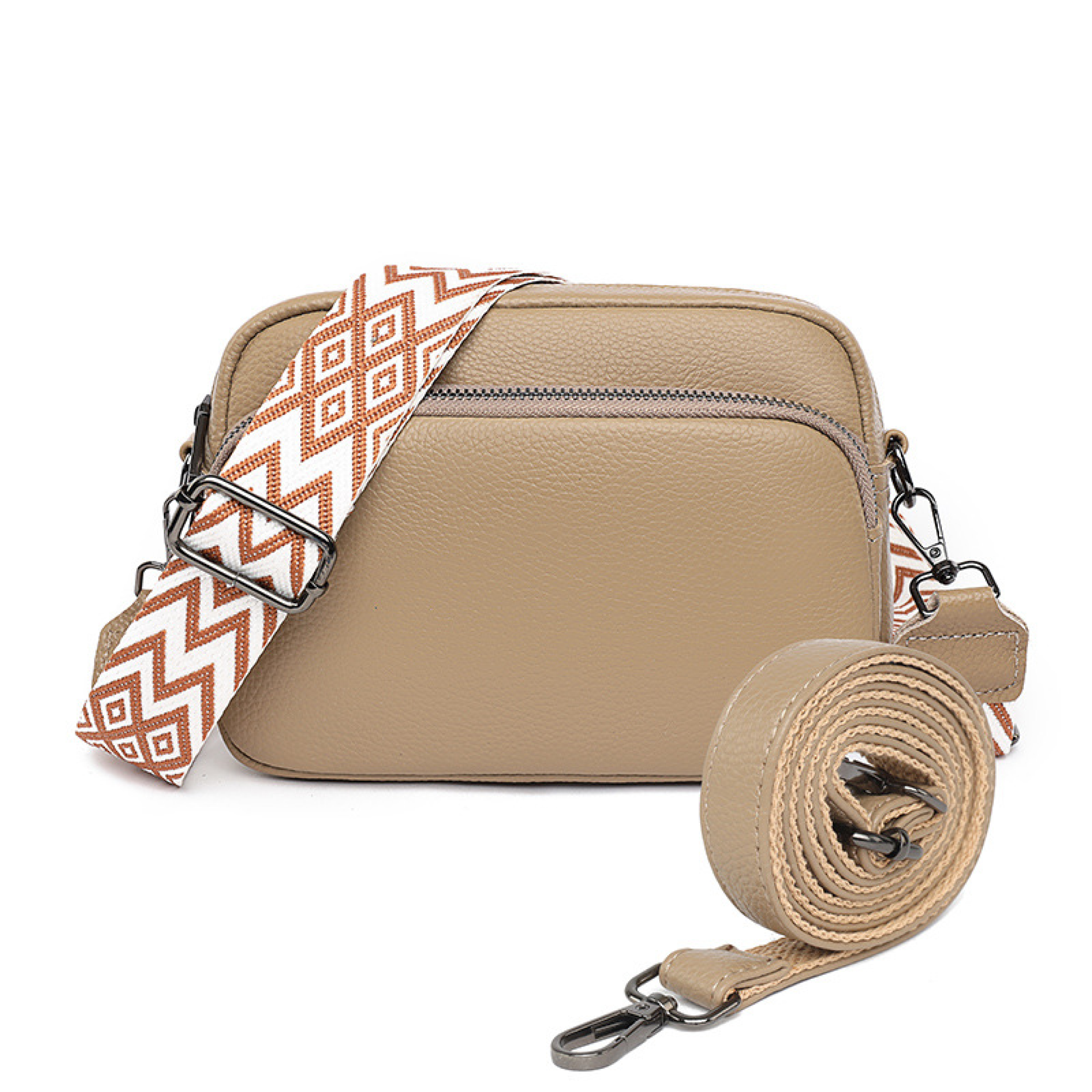 Kensington ādas Crossbody soma un aksesuāri